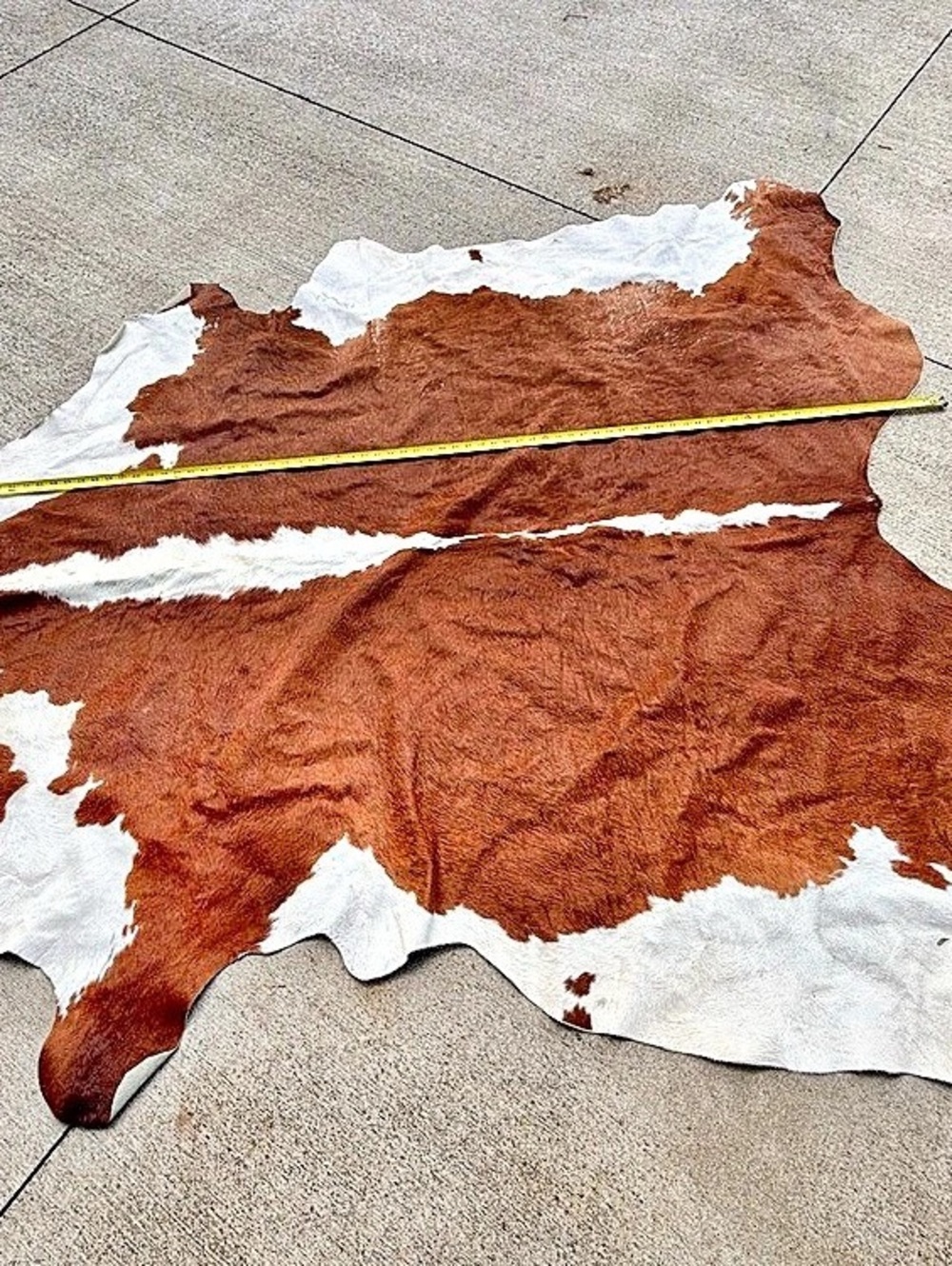 Brown/Red & White Cowhide Rug - Picture 2 of 2